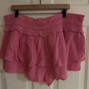 Anthropologie Celandine Pink Layered Women's Shorts Boho Size Large NWT